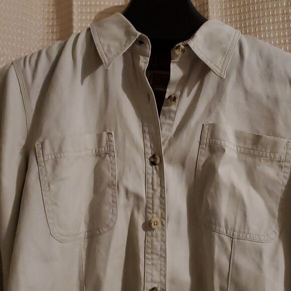 Vintage CE Schmidt Workwear Cotton Flannel Shirt L Tan - Picture 4 of 7